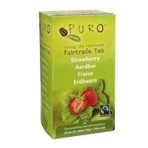 Puro Fairtrade melnā tēja ar zemenēm (25 gab.) RS309 550160 TEA PURO FT STRAWBERRY 25X2g scr