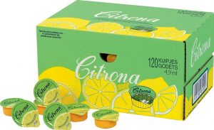 Citronu sula "Citrona" tējai, kapsulas 4.9 ml x 120 gab. citrona citroensap pak van 120 cups van 4 9 ml 2