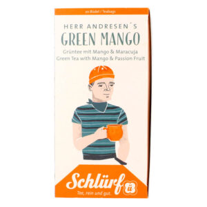 Zaļā tēja Büdel “Mr Andresens Green Mango”, 20 gab. mango zala teja