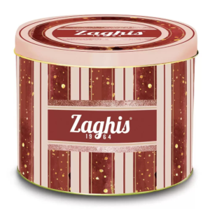 Panettone kūka ar šokolādes krēmu un glazūru Tin Box metāla kastē, 800 g Klasiska Panettone kuka metala kaste2