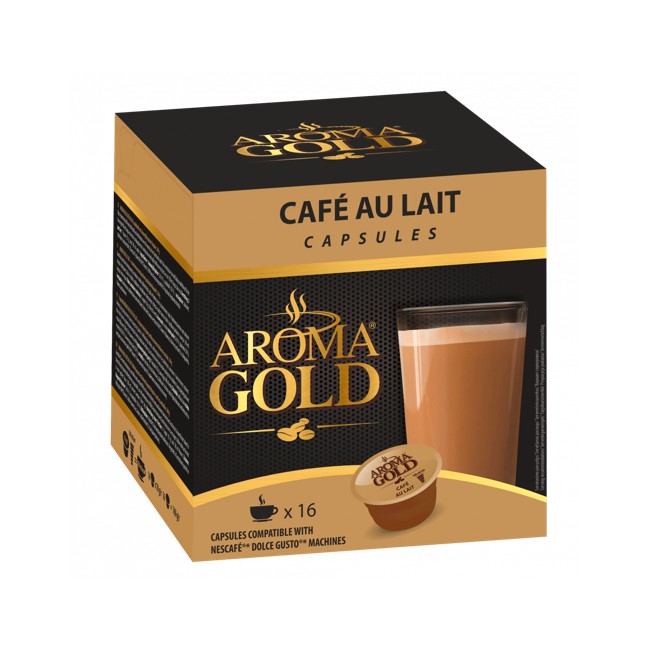 Aroma Gold Dolce Gusto Café Au Lait Kafijas kapsulas Aroma Gold® Dolce Gusto® Café Au Lait, 16 gab. Aroma Gold Dolce Gusto Cafe Au Lait