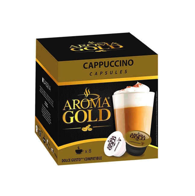 Aroma Gold Dolce Gusto Capuccino Kafijas kapsulas Aroma Gold® Dolce Gusto® Capuccino, 8+8 gab. Aroma Gold Dolce Gusto Capuccino