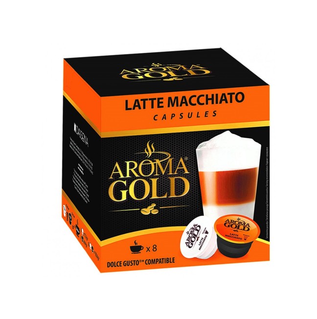 Aroma Gold Dolce Gusto Latte Macchiato Kafijas kapsulas Aroma Gold® Dolce Gusto® Latte Macchiato, 8+8 gab. Aroma Gold Dolce Gusto Latte Macchiato