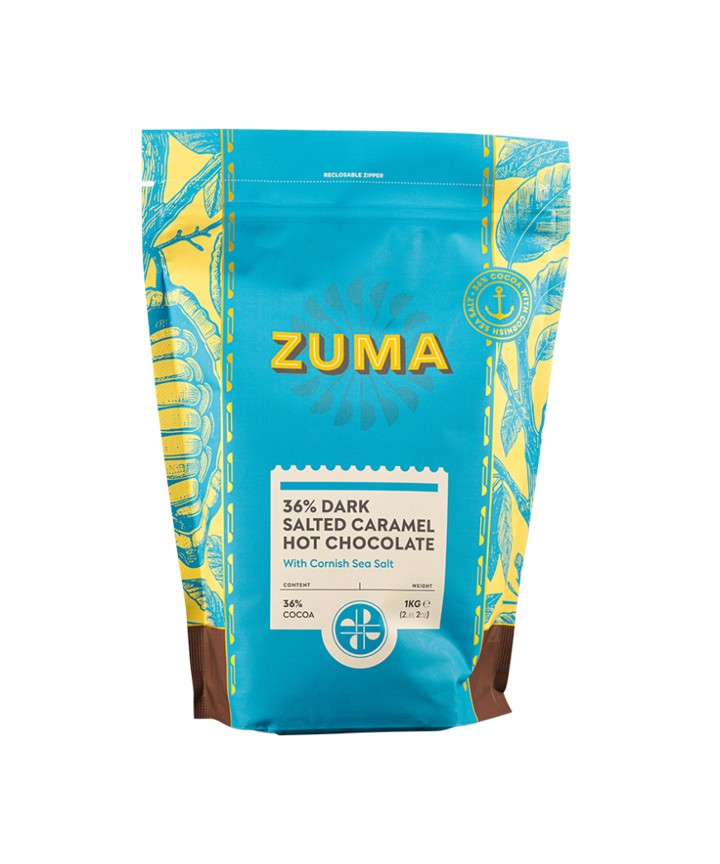 Karstā šokolāde ar sāļo karameli Zuma „36% Salted Caramel Dark Hot Chocolate“, 1 kg