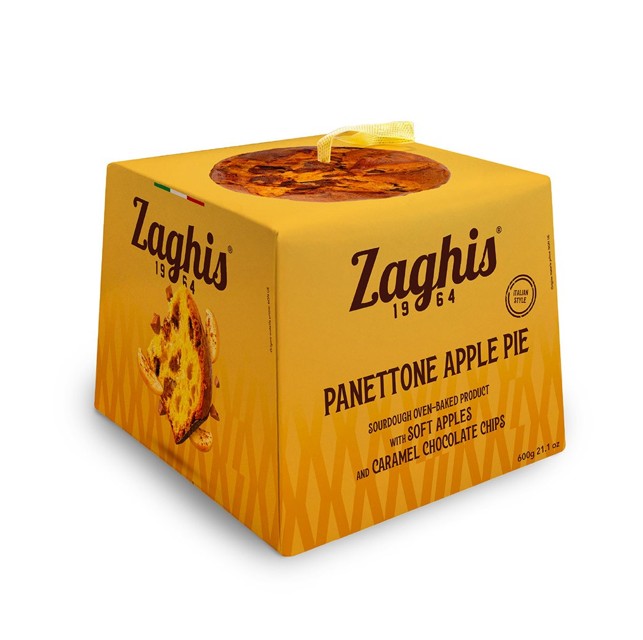 panettone-apple-pie-kaste-600g Panettone Brownie kūka Zaghis iepakojumā